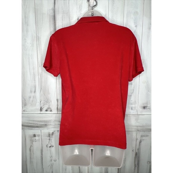 WOMENS BIRDWELL BEACH BRITCHES RED SOFT FRENCH TERRY SHORT SLEEVE POLO SHIRT L - Picture 8 of 13